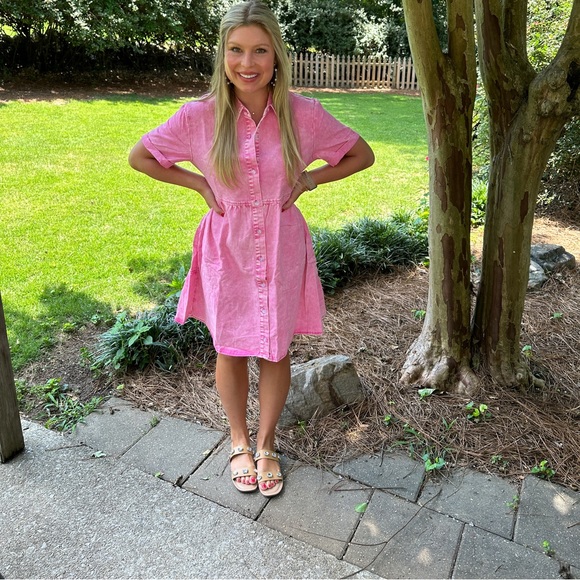 Pink denim dress - Picture 2 of 3